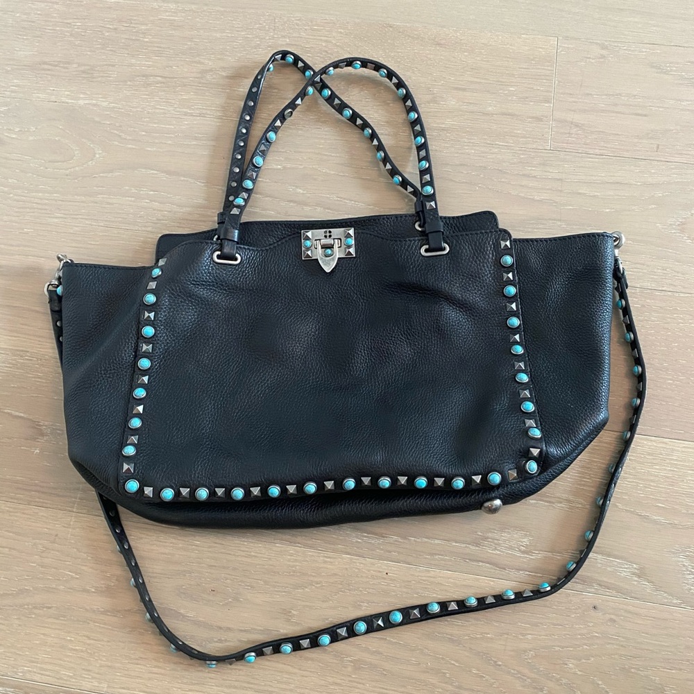 Valentino black rock stud bag